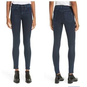 Rag & Bone "Coated Mae" Dark Wash High Rise Skinny Jeans